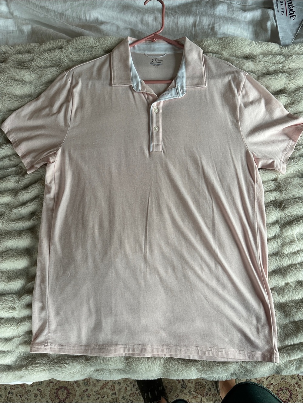 J Crew Men's Classic Light Pink Polo Shirt Large